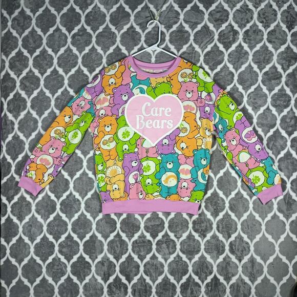 Care Bears Sweater Womens Small Hybrid Pullover Cartoon Rainbow Pastel Top Cute - Picture 2 of 8